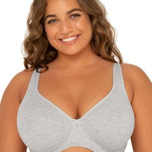 Fruit of the Loom Women Cotton Unlined Underwire Bra, Heather Grey